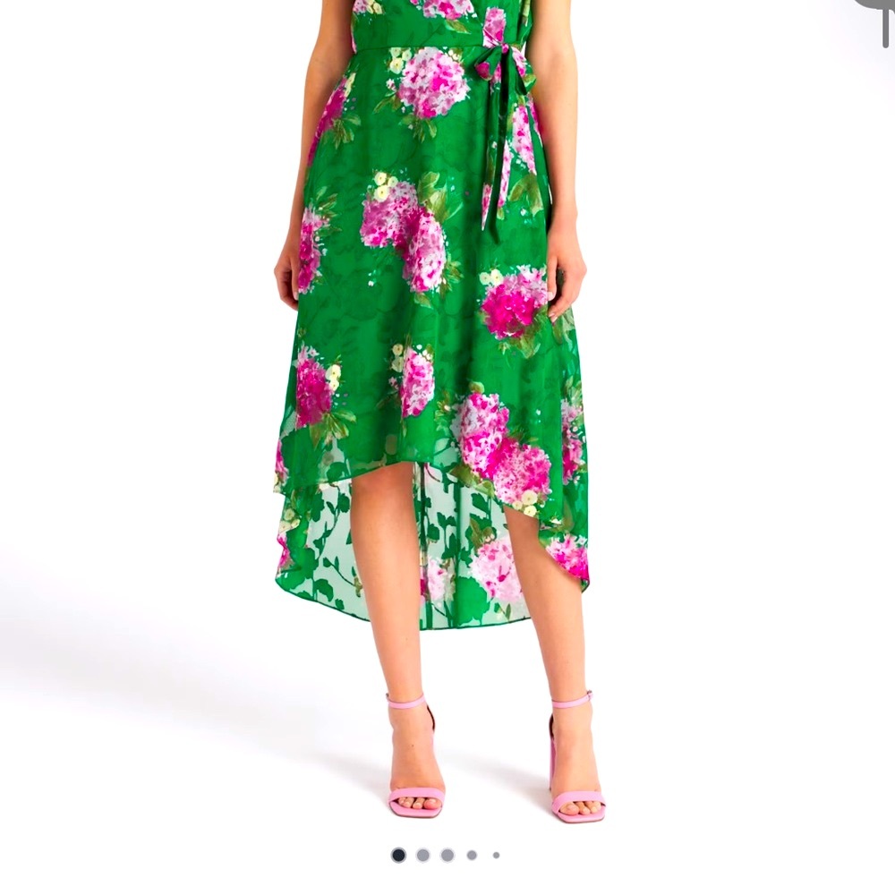 Faux Wrap Knit Hi Lo Maxi Dress